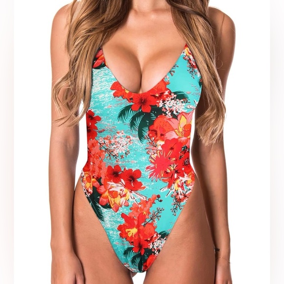 🌸 RELLECIGA One Piece Floral Bathing Suit - Picture 1 of 3